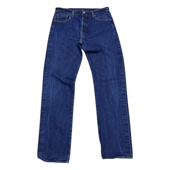LEVIS 501 Relaxed Straight Leg Casual Designer Denim Pants Jeans Mens 36x38 - Picture 3 of 7